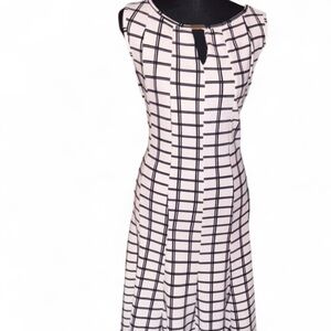 Haani Black & White Grid Midi Dress